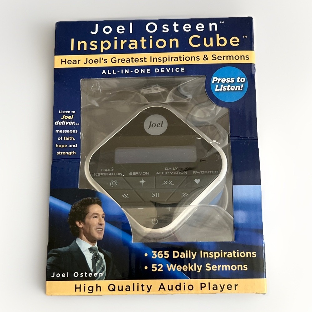 Joel Osteen Inspiration Cube Wireless Portable Audio With Sermons & Affirmations